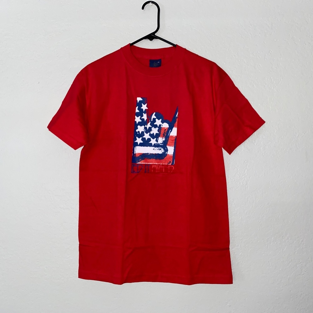 fuct LA vintage Let it Bleed Rock on Hand star roll American Flag USA t shirt FA